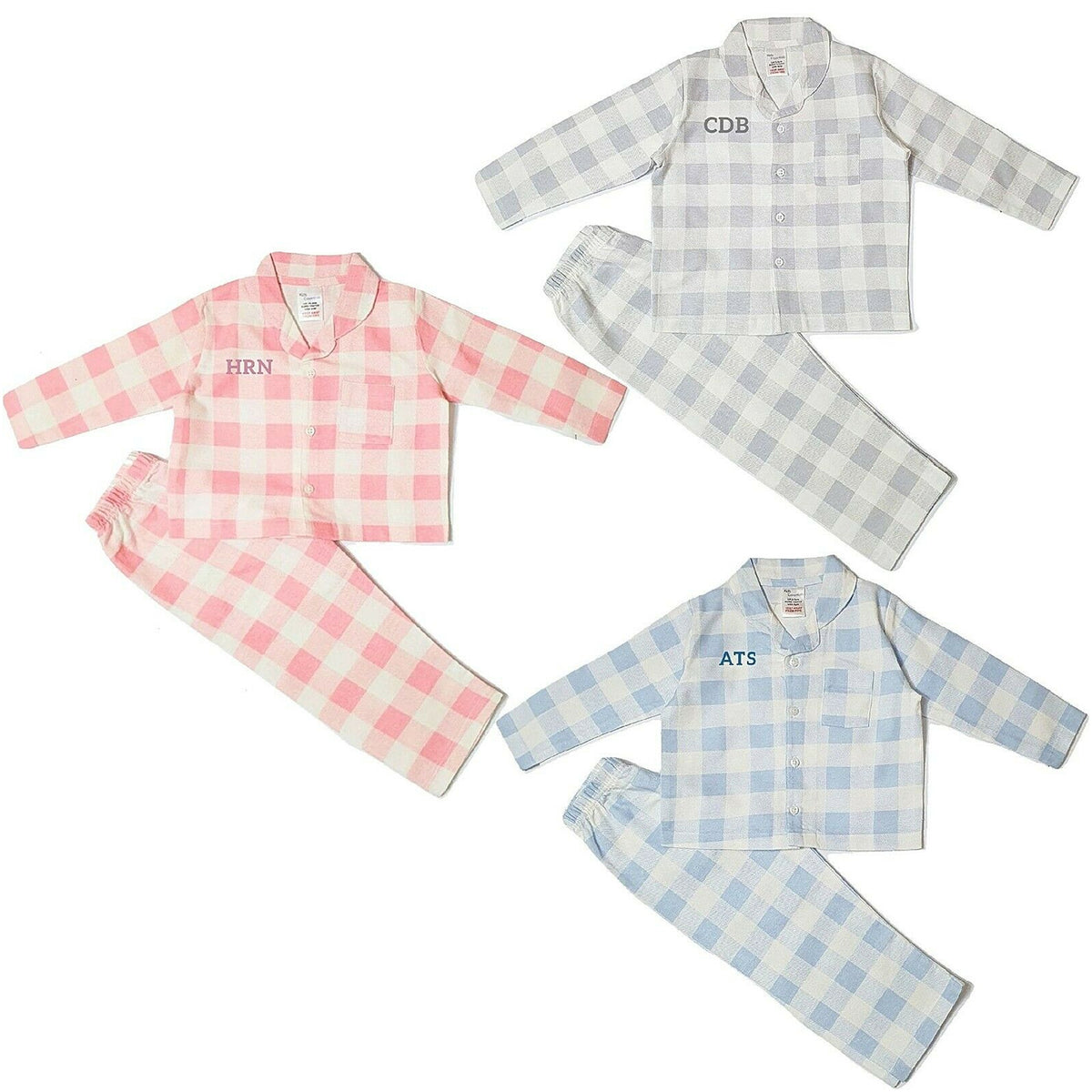 Personalised Pink Checked Pyjamas – TheBabyBoxUK