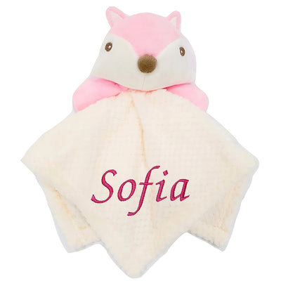 Personalised Pink Fox Comfort Blanket