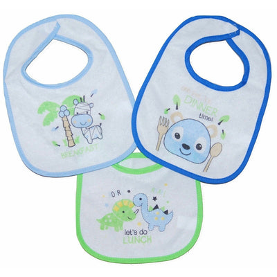 Set of 3 Baby Bibs featuring animal themes
