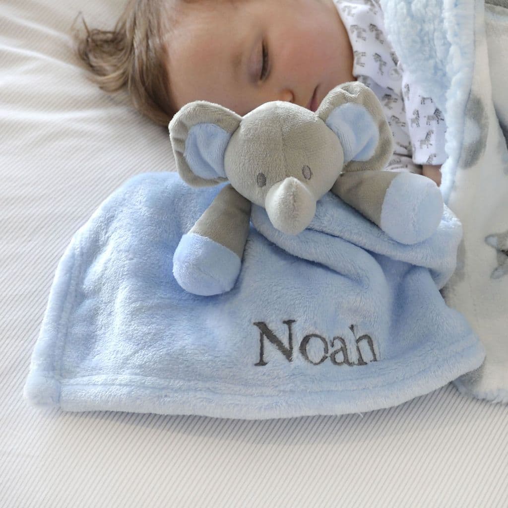 Personalised Baby Comforter Elephant Comfort Blanket Personalised